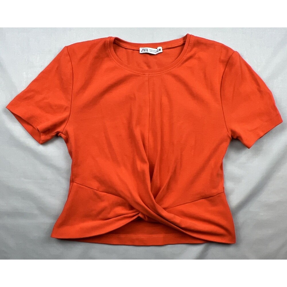 Zara Bright Orange Twist-Top Medium